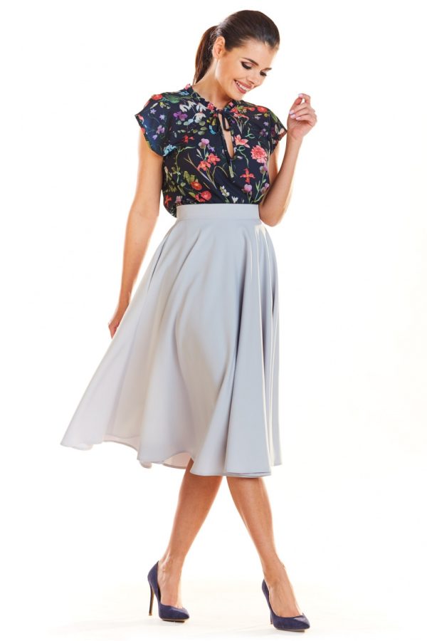 Grey Skirt in Skirts with Spandex and Polyester