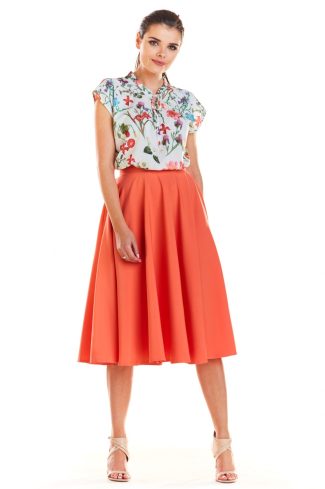 Red Skirt in Skirts with Spandex and Polyester