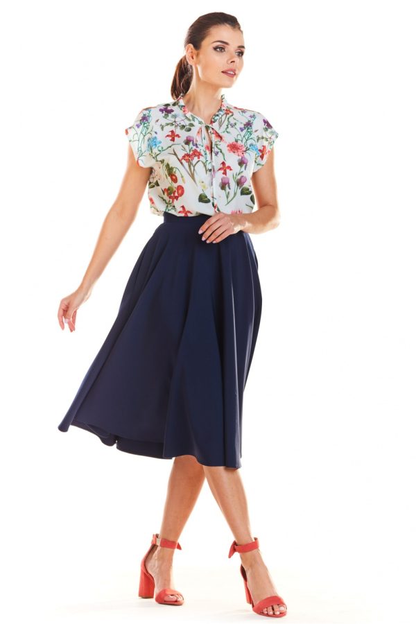 Navy Blue Skirt in Skirts with Spandex and Polyester