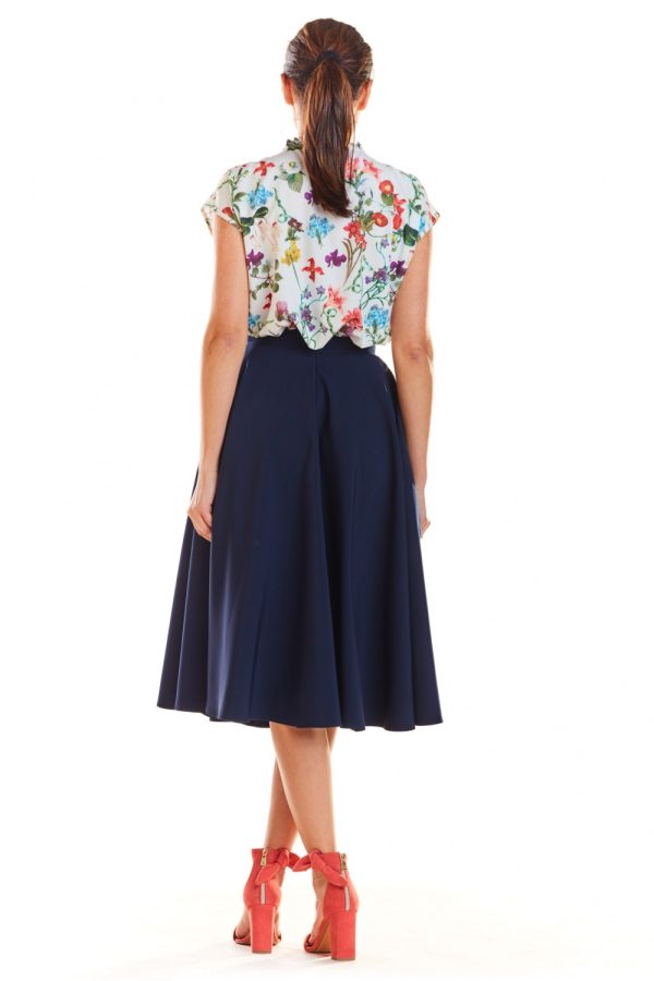 Navy Blue Skirt in Skirts with Spandex and Polyester