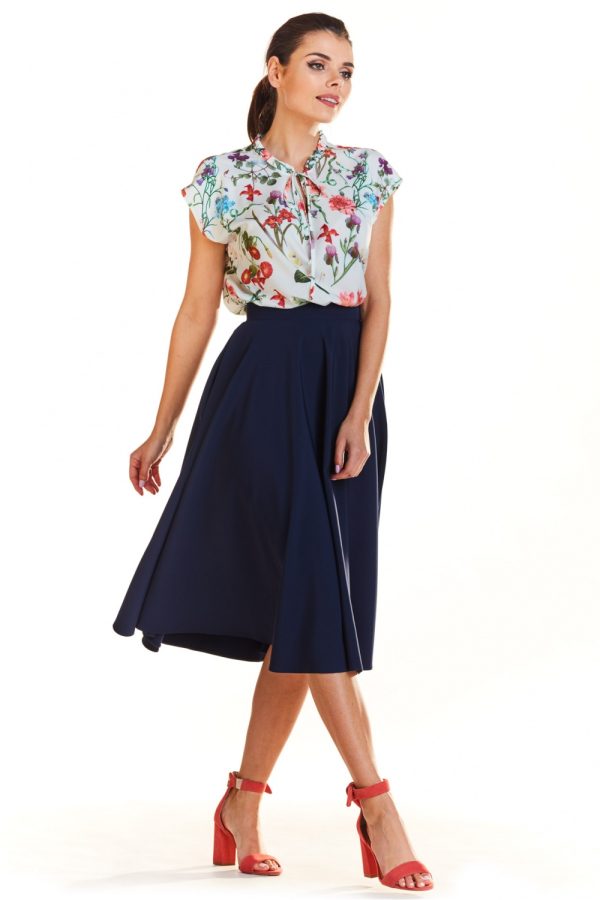 Navy Blue Skirt in Skirts with Spandex and Polyester