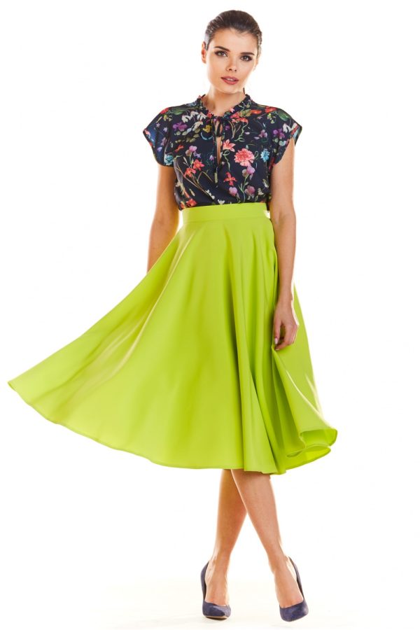 Green Skirt in Skirts with Spandex and Polyester