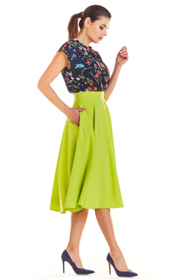 Green Skirt in Skirts with Spandex and Polyester