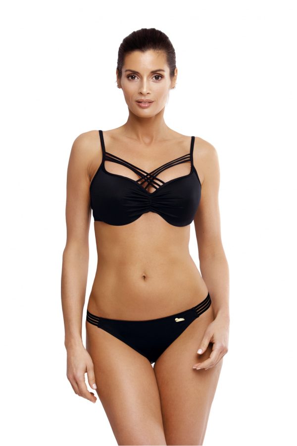 Black Swimsuit Two Piece in Two-Piece Swimsuits, Tops, Swimsuit Bottoms with Spandex and Polyamide