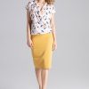 Yellow Classic Skirt in Skirts with Polyester and Viscose