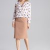 Brown Classic Skirt in Skirts with Polyester and Viscose