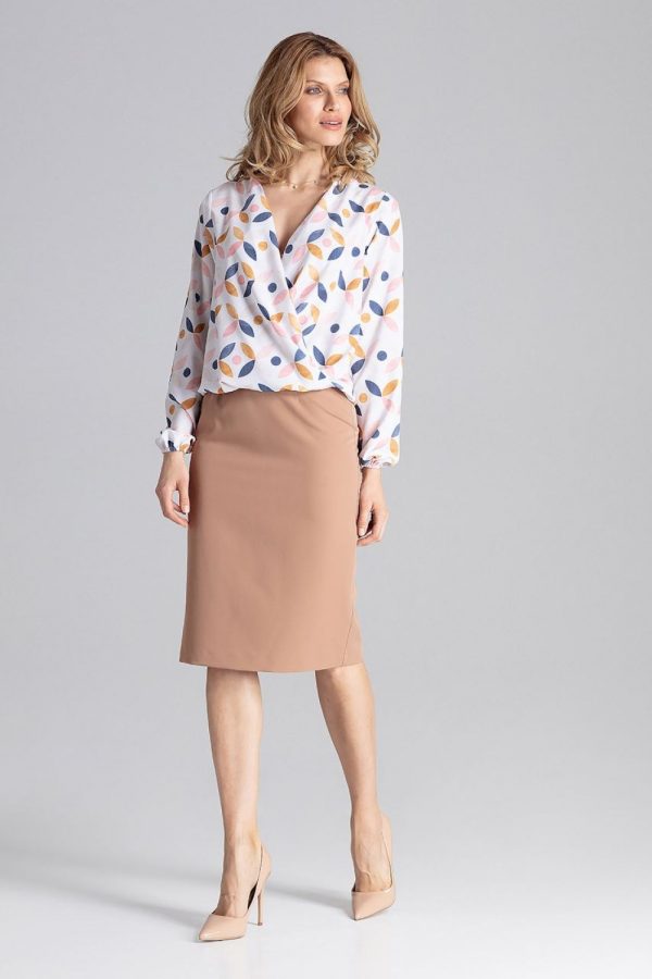 Brown Classic Skirt in Skirts with Polyester and Viscose
