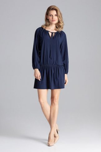 838268 navy blue Daydress model 129761 Figl