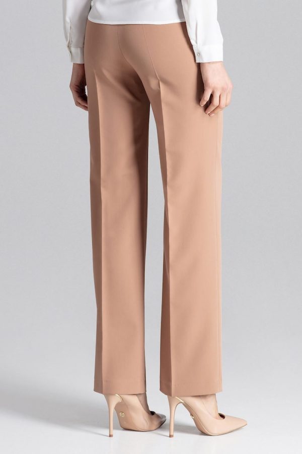 Brown Trousers in Casual Pants For Women with Polyester and Viscose