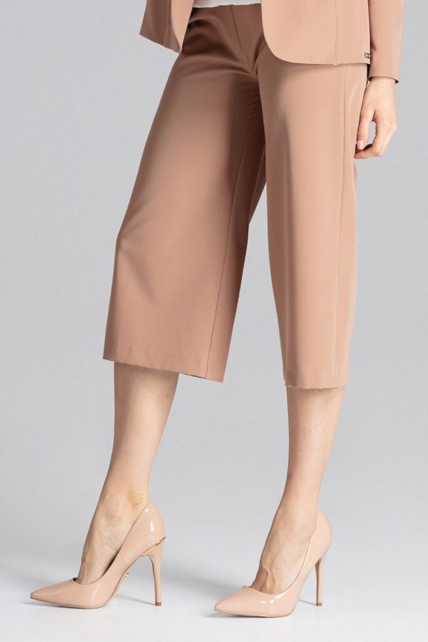 Brown Women Trousers in Pants, Trousers, Shorts with Polyester and Viscose