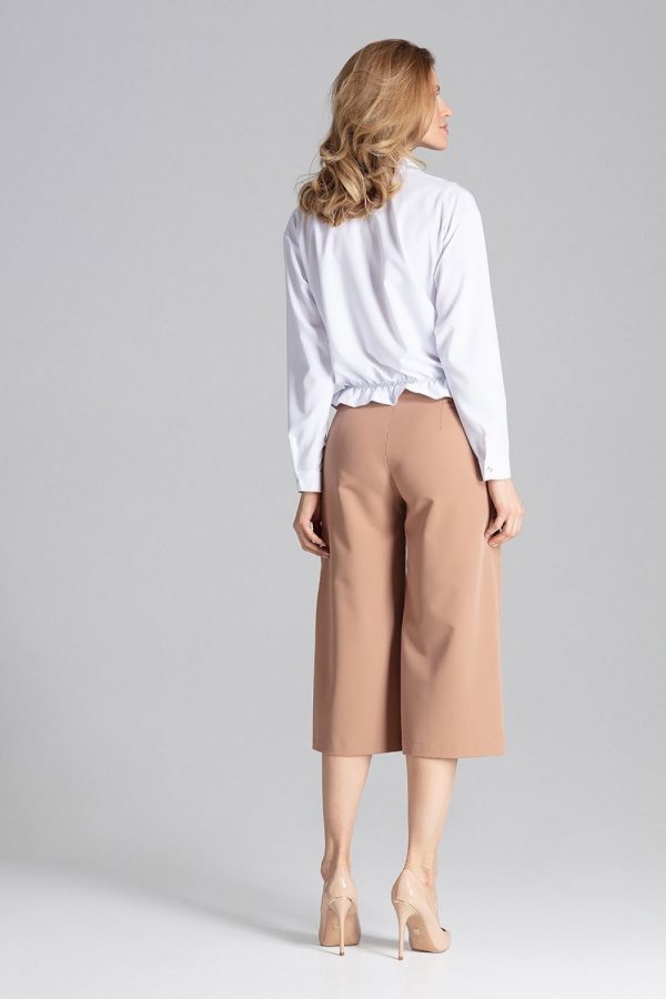 Brown Women Trousers in Pants, Trousers, Shorts with Polyester and Viscose