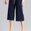 Navy Blue Women Trousers in Pants, Trousers, Shorts with Polyester and Viscose