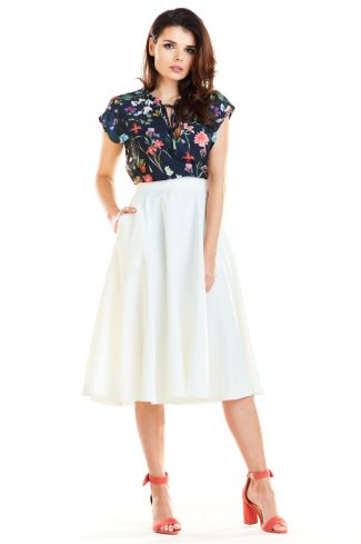 Beige Skirt in Skirts with Spandex and Polyester