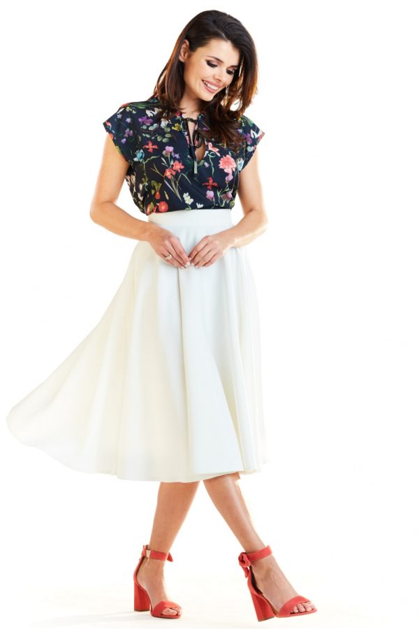 Beige Skirt in Skirts with Spandex and Polyester