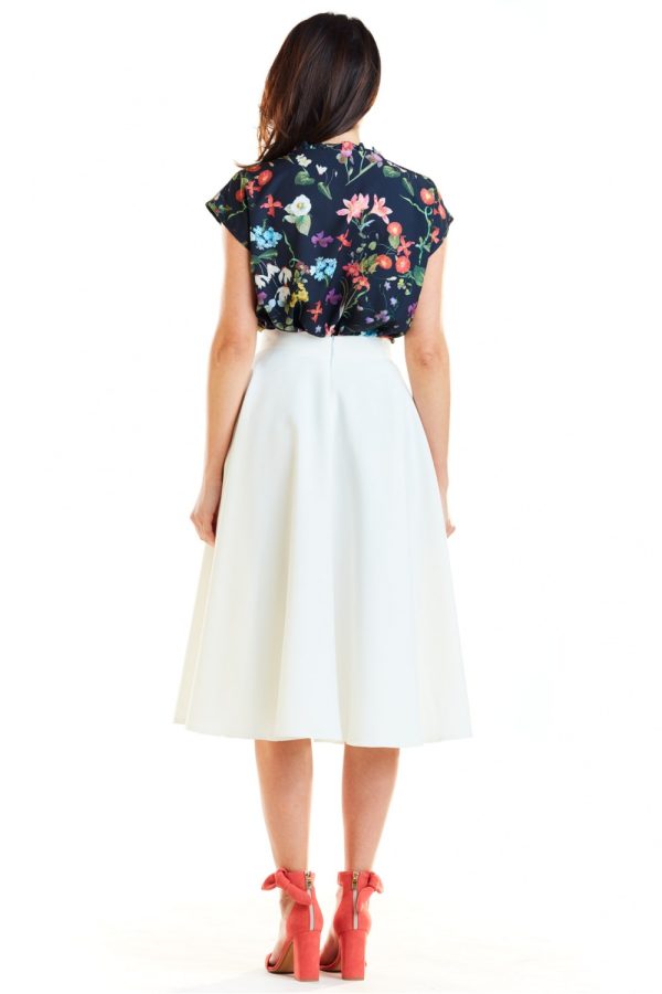 Beige Skirt in Skirts with Spandex and Polyester