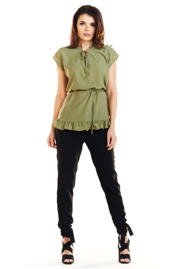 Green Blouse in Women`s Blouses, Tunics with Polyester