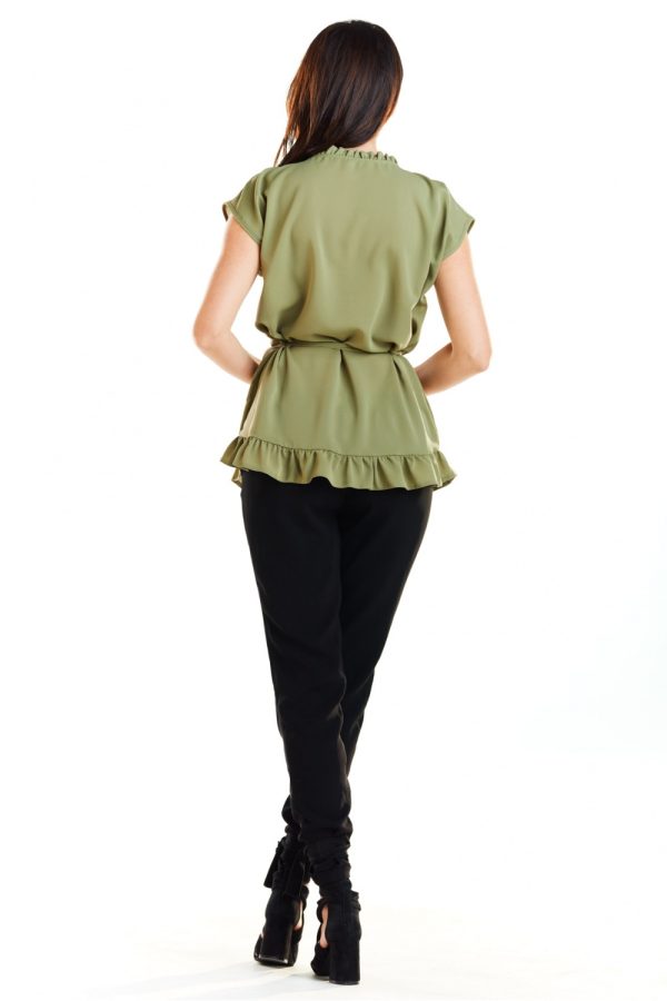 Green Blouse in Women`s Blouses, Tunics with Polyester