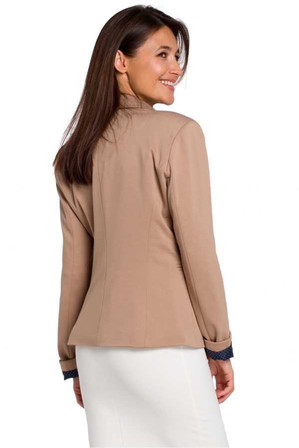 Beige Jacket in Jackets, Vests For Women with Cotton and Polyester
