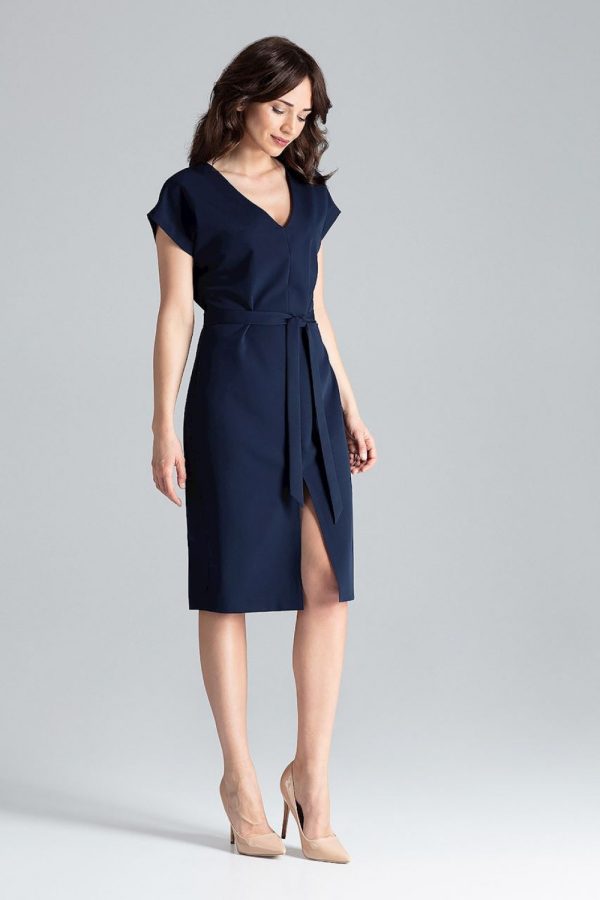 Navy Blue Daydress in Day Dresses with Polyester and Viscose
