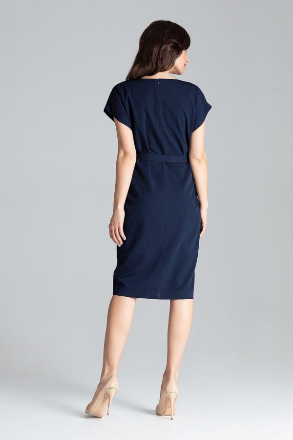 Navy Blue Daydress in Day Dresses with Polyester and Viscose