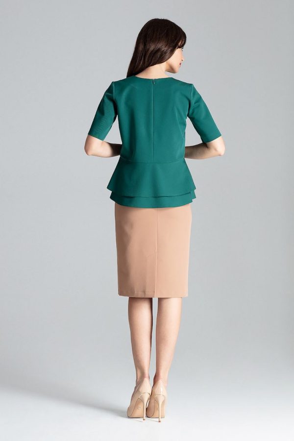 Green Blouse in Women`s Blouses, Tunics with Polyester and Viscose