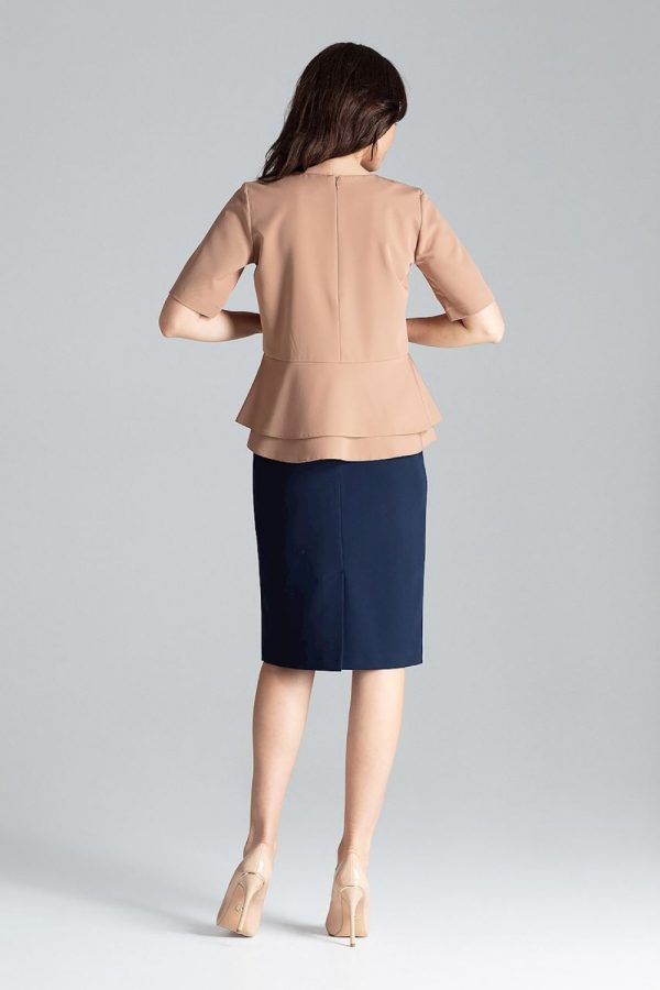 Brown Blouse in Women`s Blouses, Tunics with Polyester and Viscose