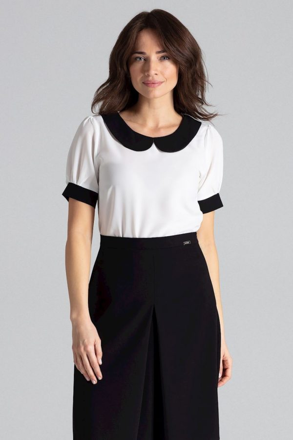 Beige Blouse in Women`s Blouses, Tunics with Spandex, Polyester and Viscose