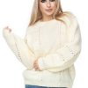 843778 White Jumper in Sweaters, Pullovers, Jumpers, Turtlenecks, Boleros, Shrugs with Acrylic, Polyamide, Polyester and Wool