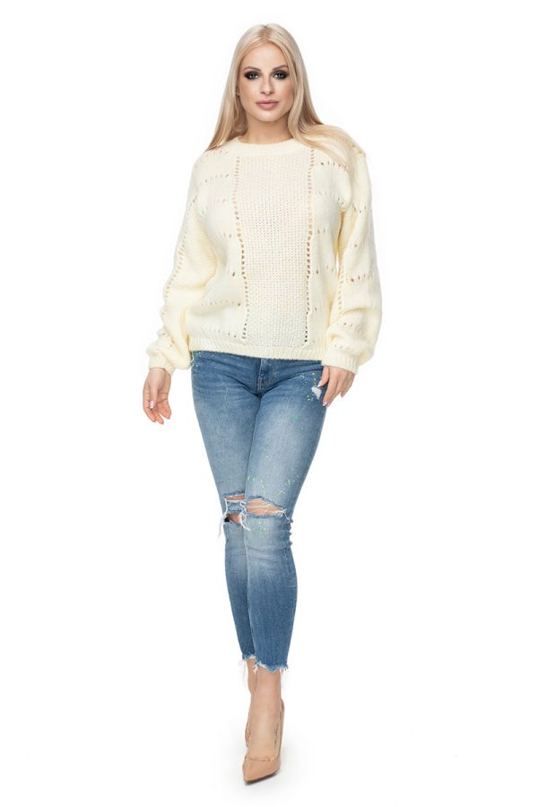 White Jumper in Sweaters, Pullovers, Jumpers, Turtlenecks, Boleros, Shrugs with Acrylic, Polyamide, Polyester and Wool