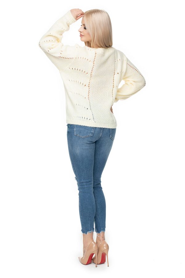White Jumper in Sweaters, Pullovers, Jumpers, Turtlenecks, Boleros, Shrugs with Acrylic, Polyamide, Polyester and Wool