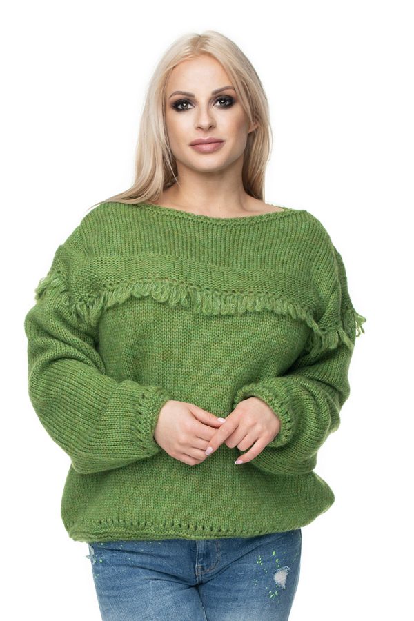 Green Jumper in Sweaters, Pullovers, Jumpers, Turtlenecks, Boleros, Shrugs with Acrylic, Polyamide, Polyester and Wool