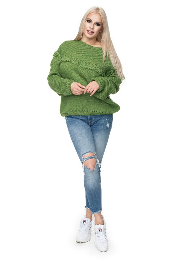 Green Jumper in Sweaters, Pullovers, Jumpers, Turtlenecks, Boleros, Shrugs with Acrylic, Polyamide, Polyester and Wool