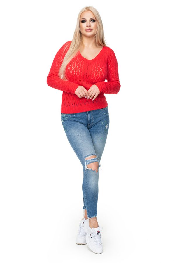 Red Jumper in Sweaters, Pullovers, Jumpers, Turtlenecks, Boleros, Shrugs with Acrylic