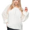 843829 White Jumper in Sweaters, Pullovers, Jumpers, Turtlenecks, Boleros, Shrugs with Acrylic, Polyamide, Polyester and Wool