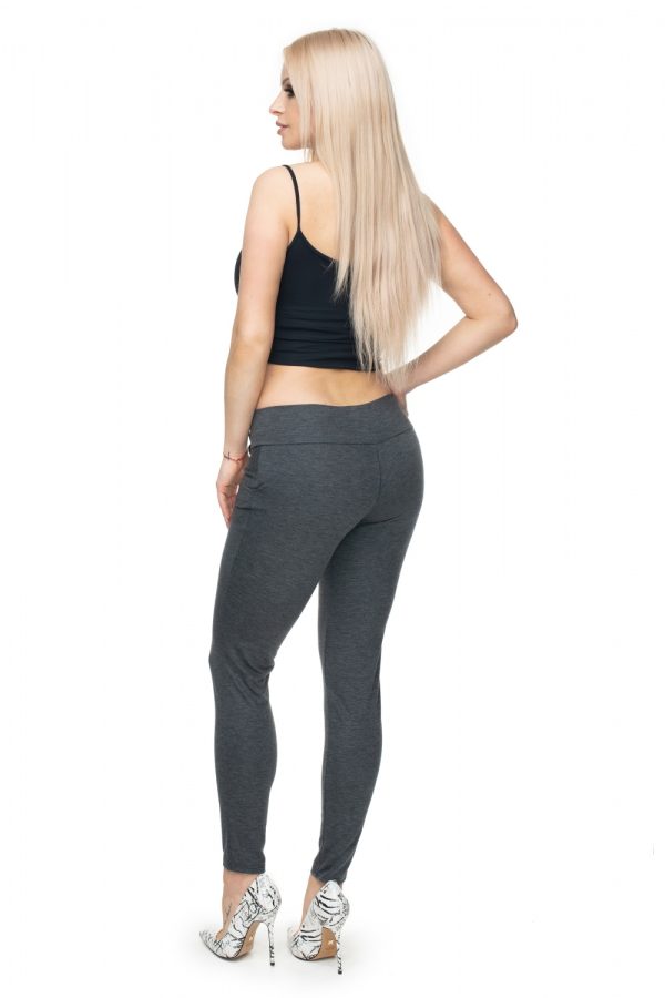 Grey Trousers in Casual Pants For Women with Polyester and Viscose