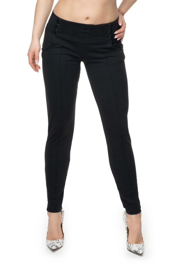 Black Trousers in Casual Pants For Women with Polyester and Viscose