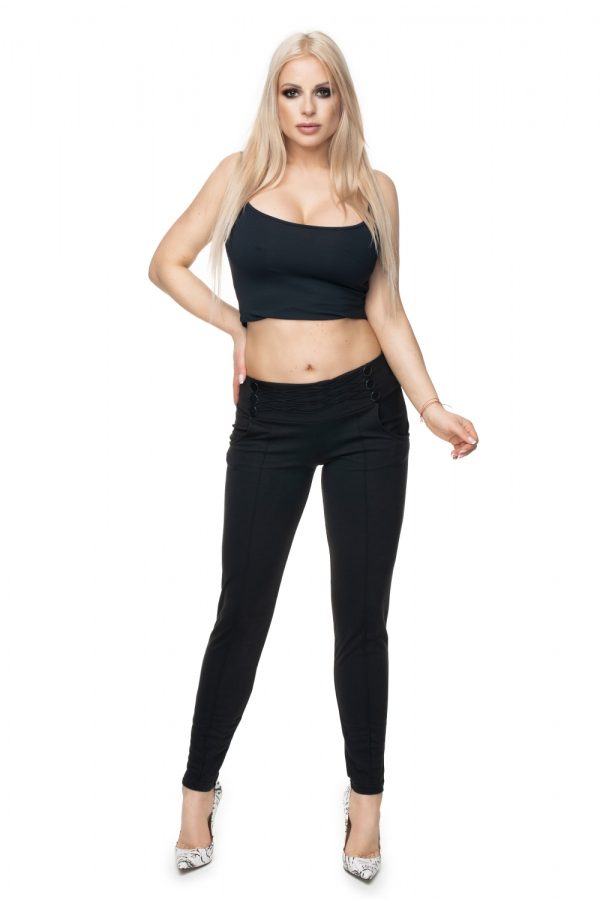 Black Trousers in Casual Pants For Women with Polyester and Viscose