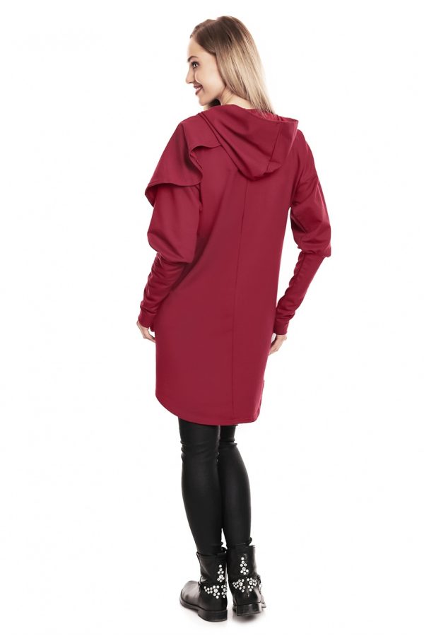 Red Maternity Sweatshirt in Bluza Ciążowa with Cotton and Spandex