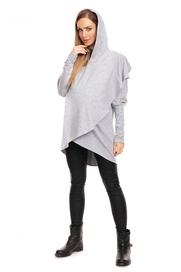 Grey Maternity Sweatshirt in Bluza Ciążowa with Cotton and Spandex