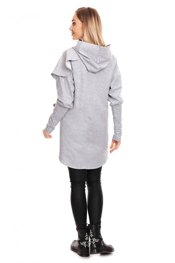 Grey Maternity Sweatshirt in Bluza Ciążowa with Cotton and Spandex