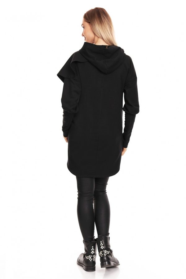 Black Maternity Sweatshirt in Bluza Ciążowa with Cotton and Spandex
