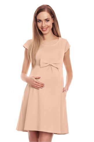 beige Pregnancy dress model 131969 PeeKaBoo