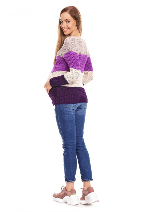 Multicolor Pregnancy Sweater in Sweter Ciążowy with Acrylic