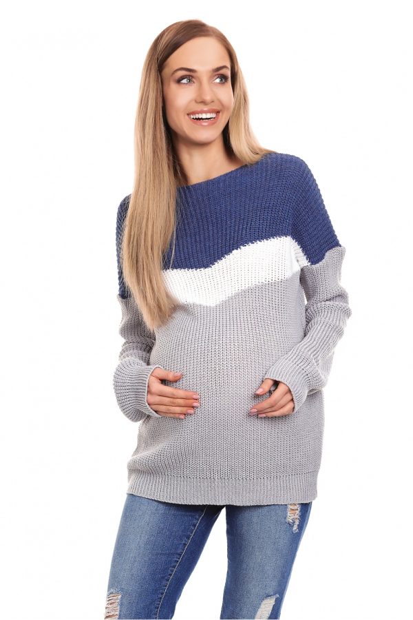 Multicolor Pregnancy Sweater in Sweter Ciążowy with Acrylic