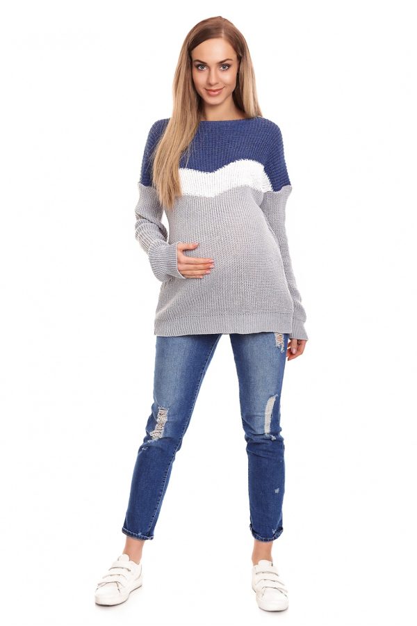 Multicolor Pregnancy Sweater in Sweter Ciążowy with Acrylic
