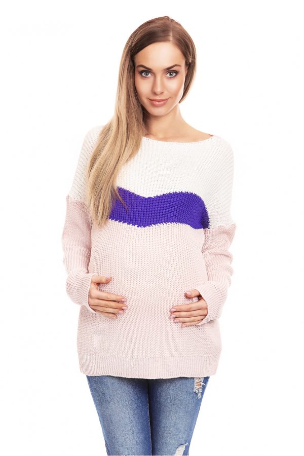 Multicolor Pregnancy Sweater in Sweter Ciążowy with Acrylic