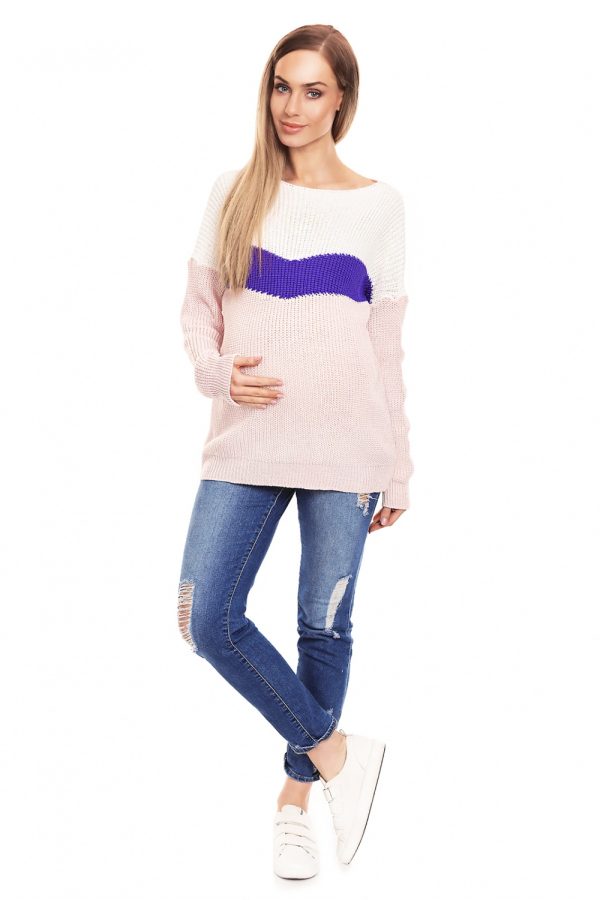Multicolor Pregnancy Sweater in Sweter Ciążowy with Acrylic