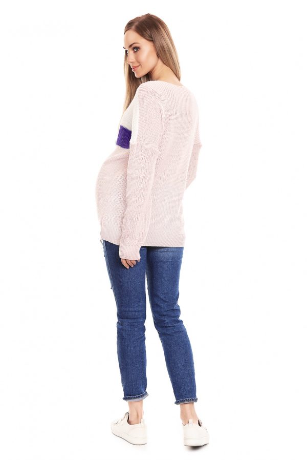 Multicolor Pregnancy Sweater in Sweter Ciążowy with Acrylic