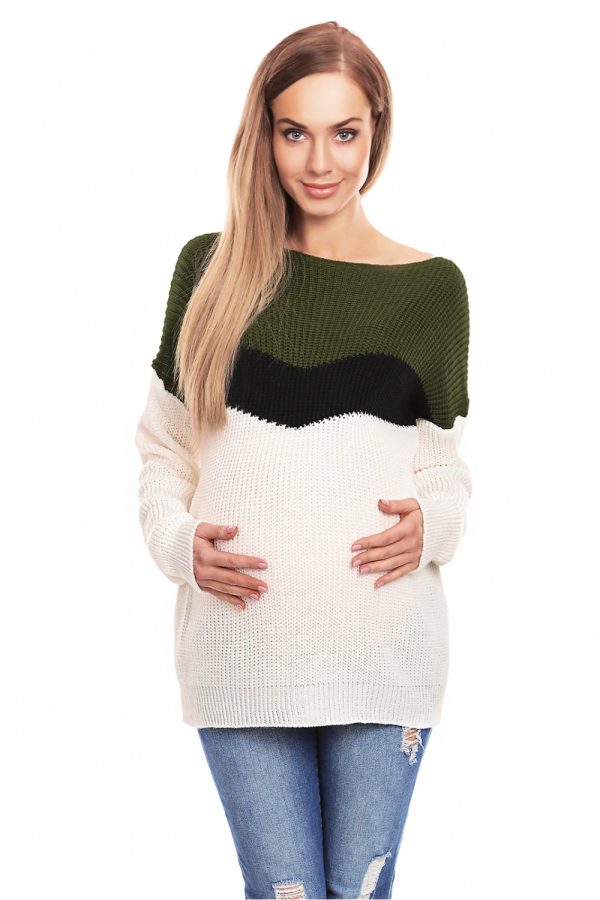 Multicolor Pregnancy Sweater in Sweter Ciążowy with Acrylic