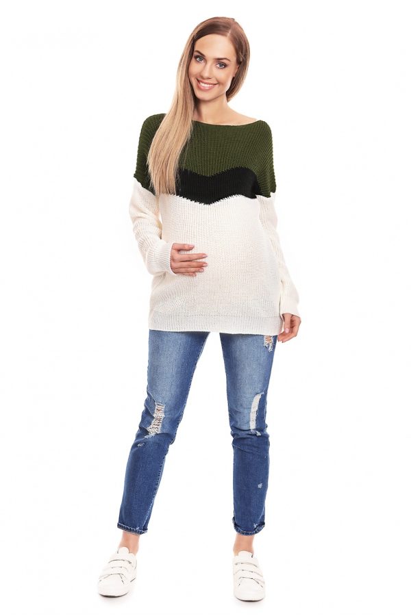 Multicolor Pregnancy Sweater in Sweter Ciążowy with Acrylic